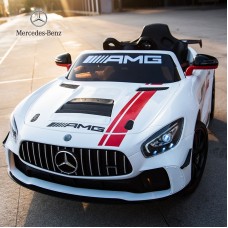 Детский электромобиль Mercedes-Benz M 4050 EBLR-1: 2.4G. EVA-колеса, кожа - БЕЛЫЙ