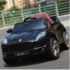 Детский электромобиль PORSCHE MACAN M 3178 EBLR-2: 2.4G. EVA-колеса, 60W, кожа - ЧЕРНЫЙ
