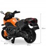 Детский мотоцикл M 4080 EL-7: 20W, колёса Eva, кожа - ОРАНЖЕВЫЙ