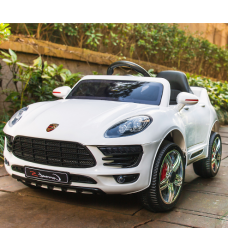 Детский электромобиль MACAN 1518: 2.4G. EVA-колеса, кожа, 50W - БЕЛЫЙ