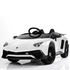 Детский электромобиль Lamborghini Aventador M 3903 EBLR-1: 2.4G, EVA, 90W, кожа - БЕЛЫЙ