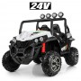 Детский двухместный электромобиль M 3454(2) EBLR-1(24V): 210W, 2x12V 7A, 8 км/ч, EVA, кожа - БЕЛЫЙ
