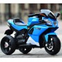 Детский мотоцикл M 3912 EL-4: 50W, USB/MP3, кожаное сиденье - СИНИЙ