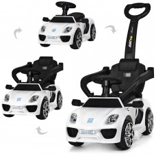 Электромобиль-каталка-толокар Porsche M 3592 L-1: 3 км/ч, эко-кожа - БЕЛЫЙ