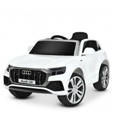 Детский электромобиль AUDI Q8 JJ2066 EBLR-1: 70W, 2.4G, EVA, кожа - БЕЛЫЙ