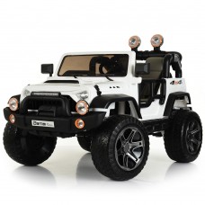 Детский электромобиль M 4111 EBLR-1: 2-x местный 8 км/ч, 70W, 2.4G, EVA, кожа - БЕЛЫЙ