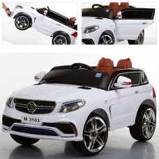 Детский электромобиль Mercedes M 3103 EBLR-1: 2.4G, кожа, EVA - БЕЛЫЙ