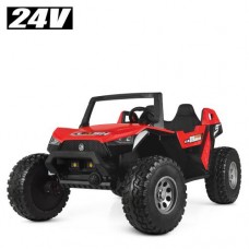Детский электромобиль джип Buggy M 4170 EBLR-3(24V): 2.4G, EVA, 4x76W, кожа- КРАСНЫЙ