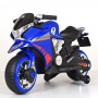 Детский мотоцикл BMW M 3682 L-4: 12V, 45W, USB/SD, кожа - СИНИЙ
