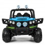 Детский электромобиль ДЖИП M 3825 EBLR-4: 7,5 км/ч, кожа, EVA, 2.4G - ЧЕРНО-ГОЛУБОЙ