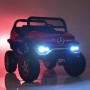 Детский электромобиль M 4133 EBLR-3 (MERCEDES UNIMOG): 8 км/ч, 4x4, 140W, 2.4G, EVA, кожа - КРАСНЫЙ