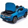 Детский двухместный электромобиль Volkswagen Amarok DMD298: 7 км/ч, EVA, кожа - СИНИЙ