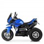 Детский мотоцикл M 4117 EL-4: 50W, EVA-колеса, USB/SD/Mp3, кожа - СИНИЙ