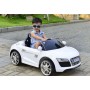 Детский электромобиль AUDI R8 KD100: 12V, 7 км/ч, МЯГКОЕ СИДЕНИЕ, EVA-КОЛЕСА - WHITE
