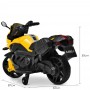 Детский мотоцикл M 4080 EL-6: 20W, колёса Eva, кожа - ЖЕЛТЫЙ