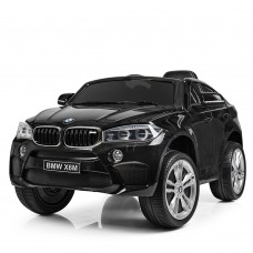 Детский электромобиль BMW X6M JJ 2199 EBLR-2: 70W, 7 км/ч, 2.4G. EVA-колеса, Кожа - ЧЕРНЫЙ