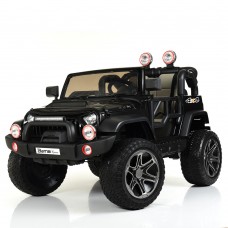 Детский электромобиль M 4111 EBLR-2: 2-x местный 8 км/ч, 70W, 2.4G, EVA, кожа - ЧЕРНЫЙ