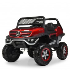 Детский электромобиль M 4133 EBLRS-3 (MERCEDES UNIMOG): 8 км/ч, 4x4, 140W, 2.4G, EVA, кожа - КРАСНЫЙ
