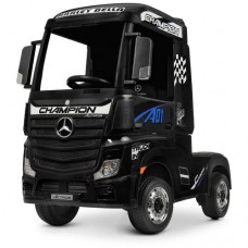 Детский электромобиль грузовик Mercedes M 4208 EBLR-2: 12V 10A, 7 км/ч, EVA, Кожа, 2.4G - ЧЁРНЫЙ