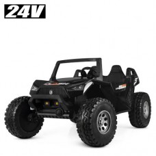 Детский электромобиль джип Buggy M 4170 EBLR-2(24V): 2.4G, EVA, 4x76W, кожа- ЧЕРНЫЙ