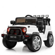 Детский электромобиль джип M 4148 EBLR-1: 36W, 2.4G, EVA, кожа- БЕЛЫЙ
