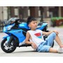 Детский мотоцикл M 3912 EL-4: 50W, USB/MP3, кожаное сиденье - СИНИЙ