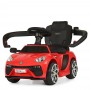 Детская электромашина-толокар Bambi  M 3591 L-3: кожа, родительская ручка - КРАСНАЯ