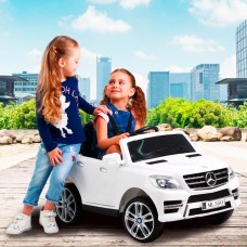Детский электромобиль M 3568 EBLR-1 (Mercedes ML 350): 70W, 6 км/ч, EVA, кожа - БЕЛЫЙ