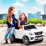 Детский электромобиль M 3568 EBLR-1 (Mercedes ML 350): 70W, 6 км/ч, EVA, кожа - БЕЛЫЙ