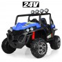 Детский двухместный электромобиль M 3454(2) EBLR-4(24V): 210W, 2x12V 7A, 8 км/ч, EVA, кожа - СИНИЙ