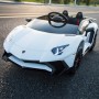 Детский электромобиль Lamborghini M 3903 EBLR-1: 2.4G, EVA, 90W, кожа - БЕЛЫЙ