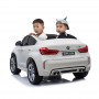 Детский двухместный электромобиль BMW X6M JJ 2168-1: 9 км/ч, 2.4G. EVA-колеса, Кожа - БЕЛЫЙ