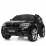 Детский двухместный электромобиль BMW X6M JJ 2168-2: 7 км/ч, 2.4G. EVA-колеса, Кожа - ЧЕРНЫЙ