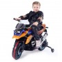 Детский мотоцикл M 3897 L-7:  50W, кожаное сиденье, подсветка колес  - ОРАНЖЕВЫЙ