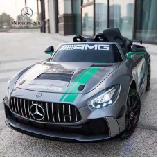 Детский электромобиль Mercedes-Benz M 4050 EBLRS-11: 2.4G. EVA-колеса, кожа - СЕРЕБРО ПОКРАСКА