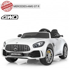 Детский двухместный электромобиль M 3905 EBLR-1 (Mercedes AMG GT R): 140W, 7 км/ч, EVA, кожа - БЕЛЫЙ