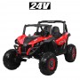 Детский электромобиль GRIZZLY XM 603: 2x75W, EVA, 2x12V 7A, USB. Эко-кожа - КРАСНЫЙ (M 3602 EBLR-3 24V)